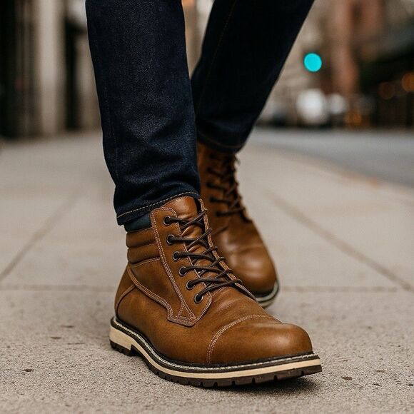 Dexter Tan Leather Men\'s Lace-Up Boots